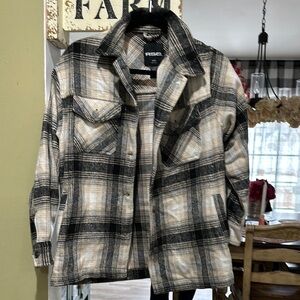 RSQ Plaid Jacket in Black and Cream